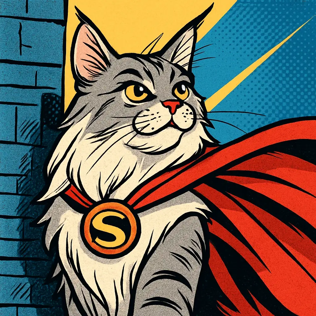 comic cat AI generated portrait photo