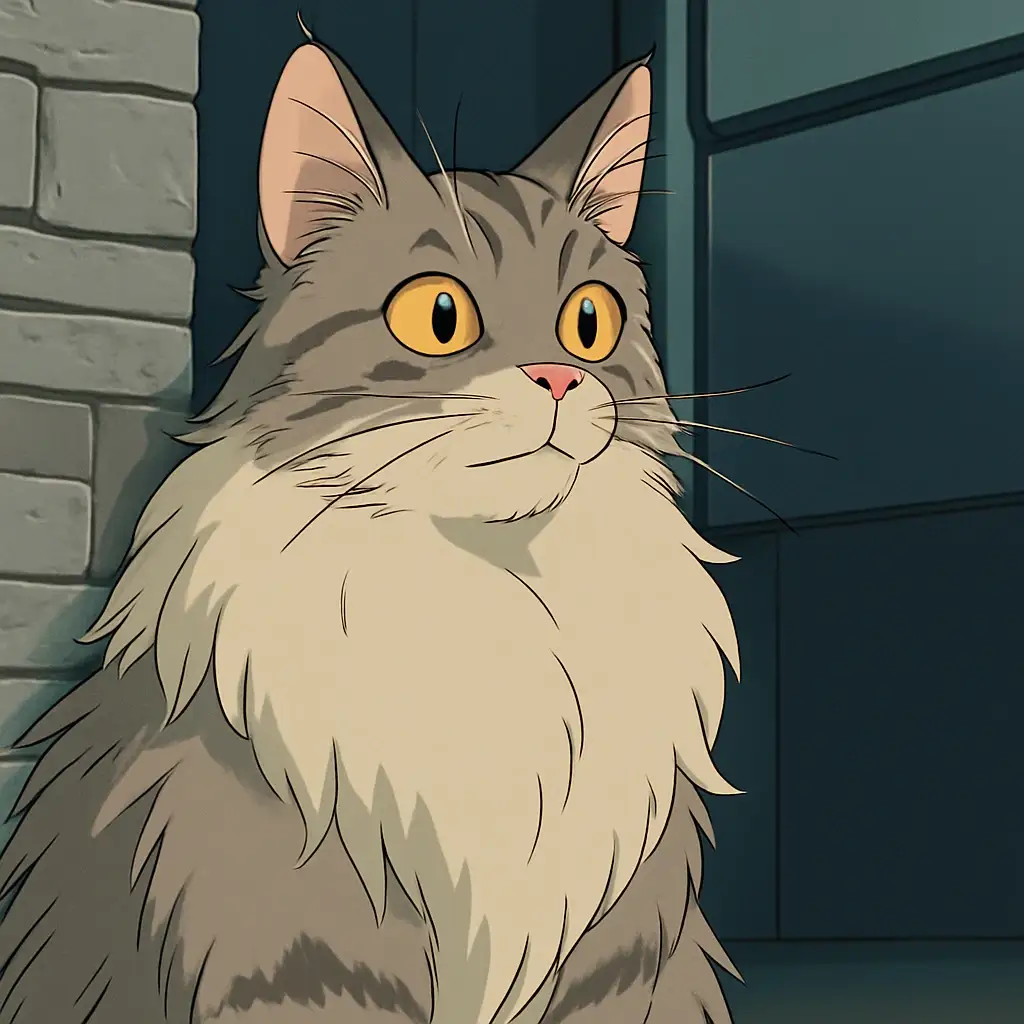 ghibli cat AI generated portrait photo