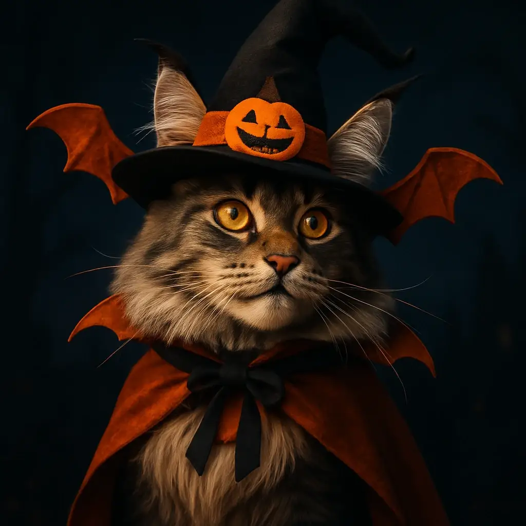 halloween cat AI generated portrait photo