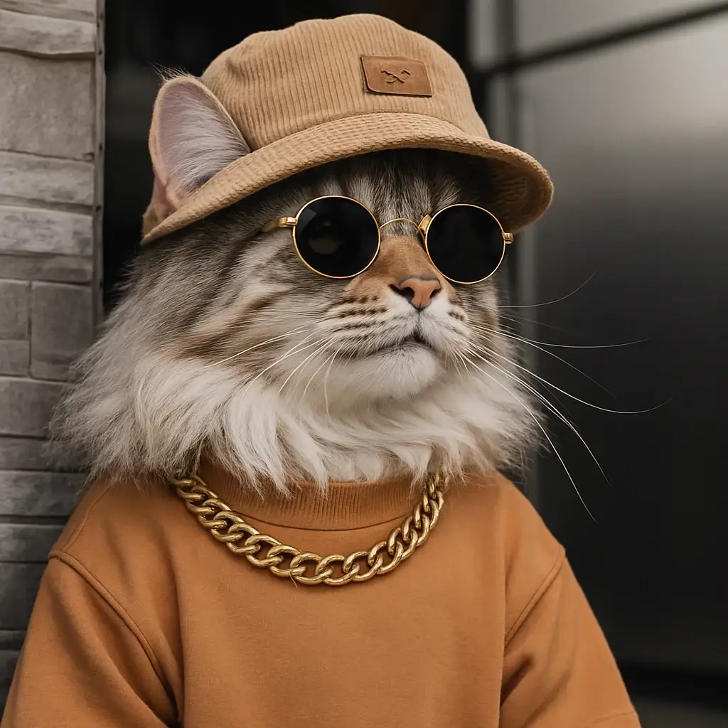 influencer cat AI generated portrait photo