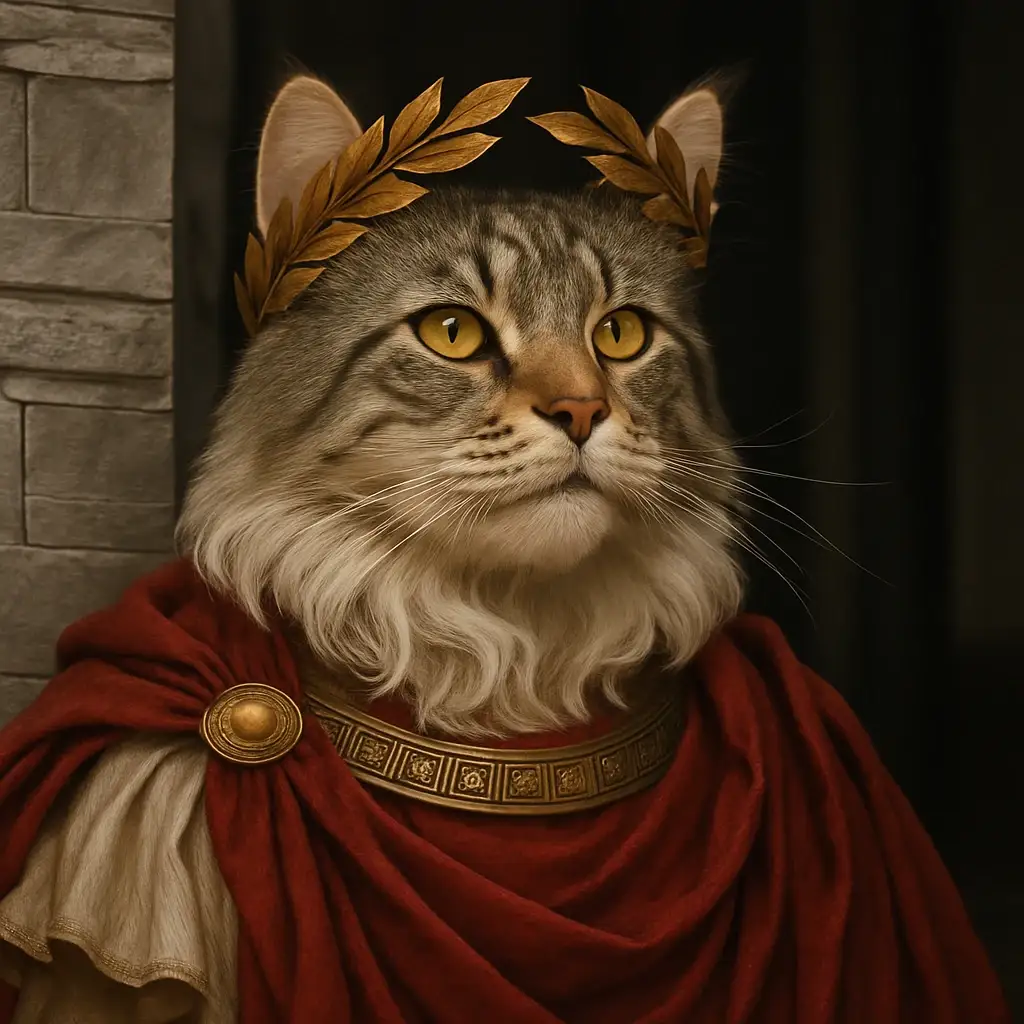 roman emperor cat AI generated portrait photo
