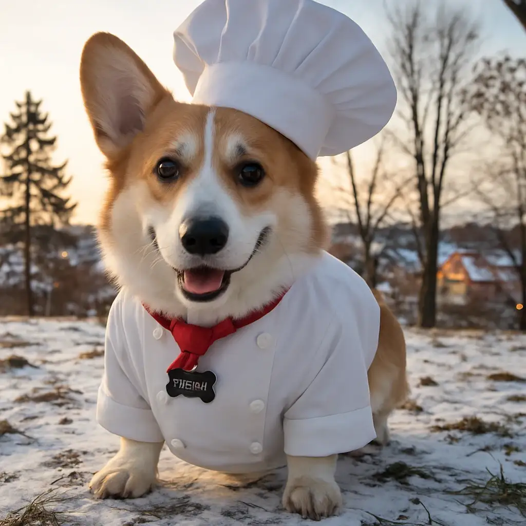 chef dog AI generated portrait photo