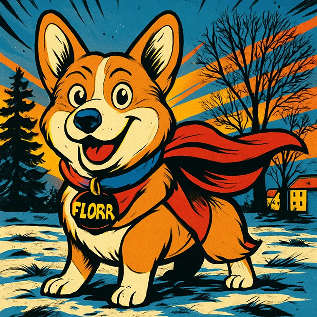 comic dog AI generated portrait photo