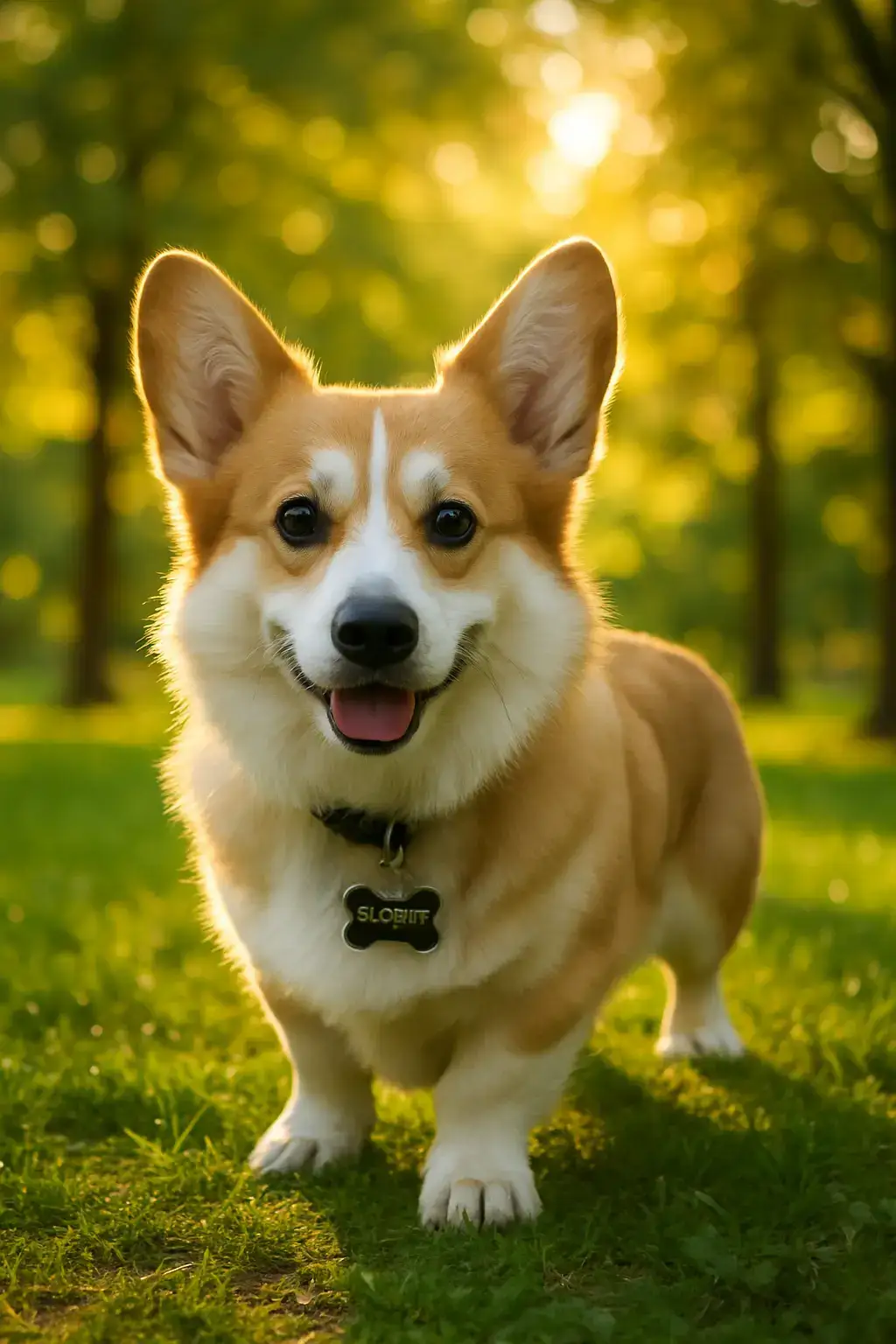outdoor park dog AI generated portrait photo