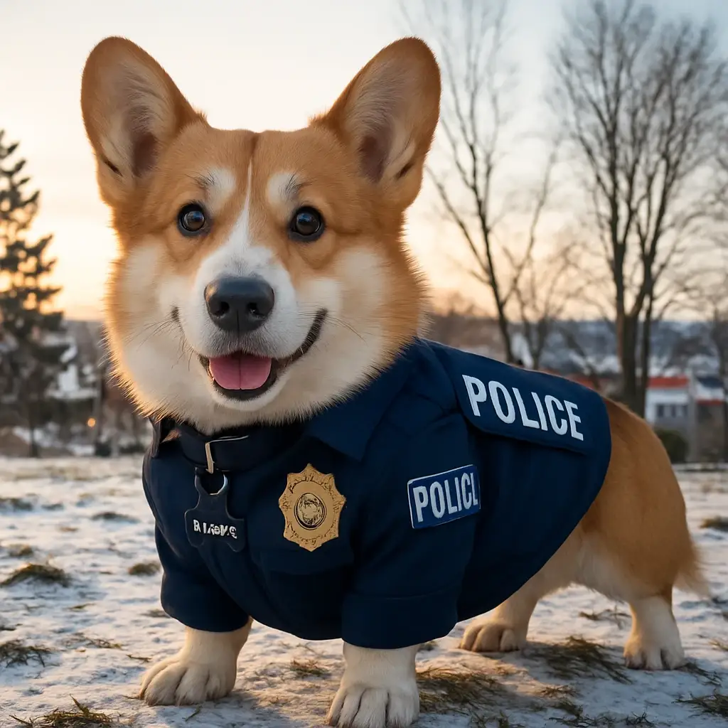 policeman dog AI generated portrait photo