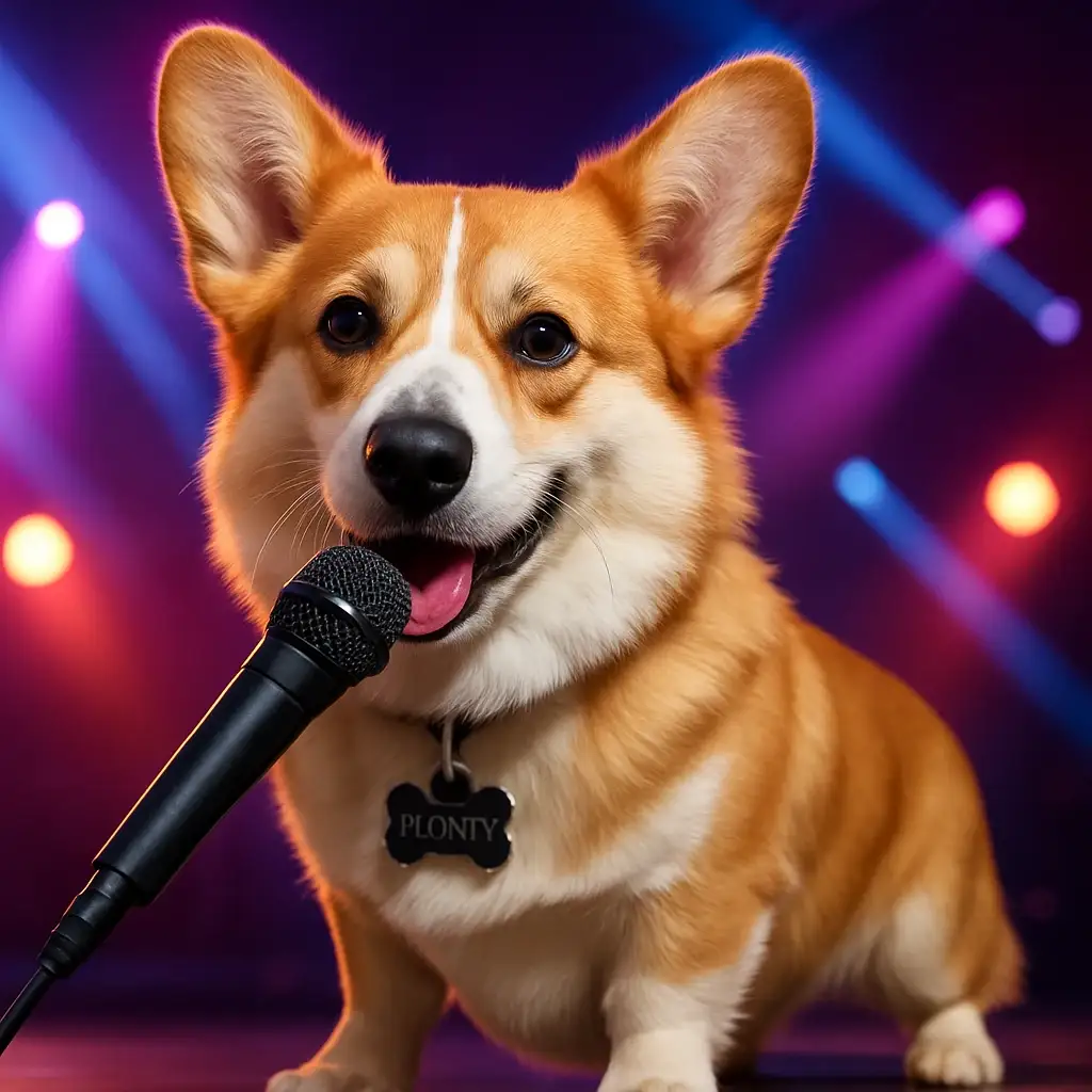 singer dog AI generated portrait photo