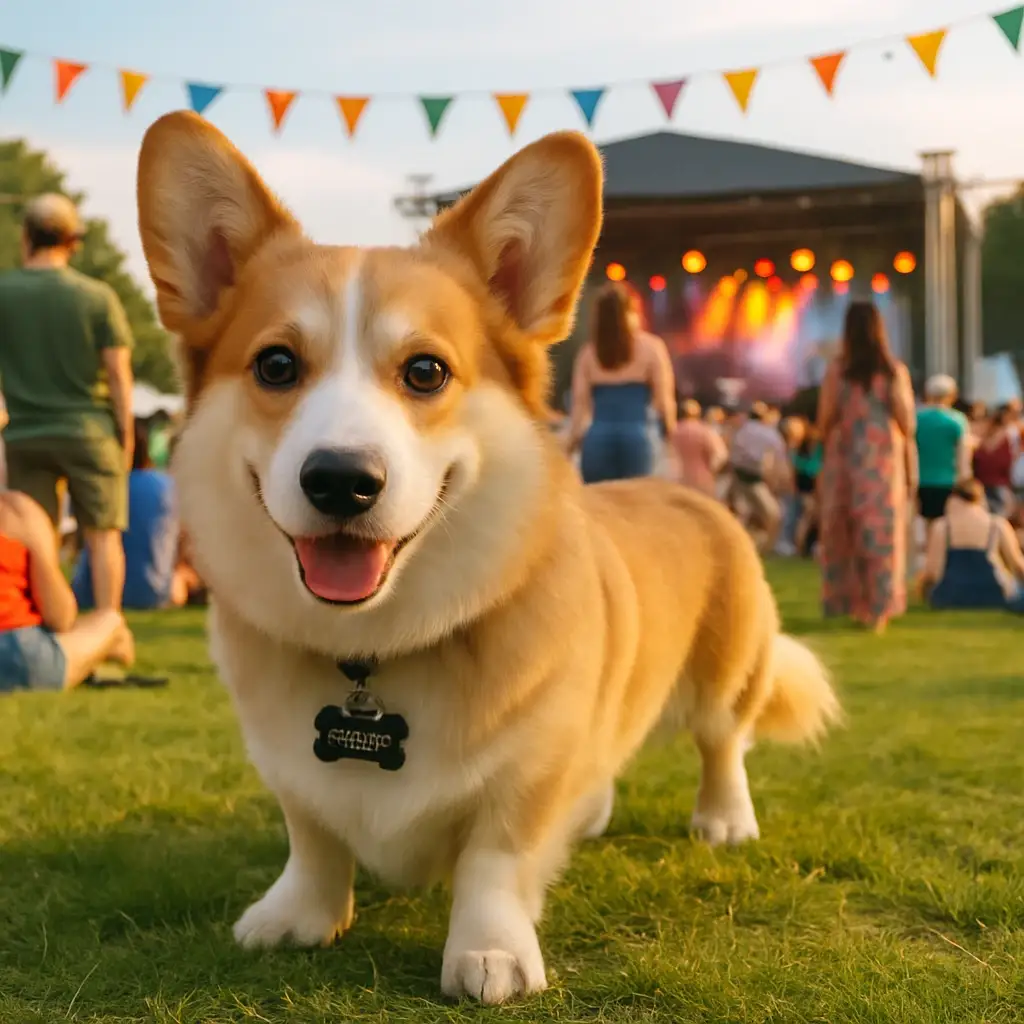 summer festival dog AI generated portrait photo